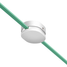 Οβάλ ξύλινη ροζέτα για καλώδιο γιρλαντας Λευκό