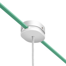 Οβάλ ξύλινη ροζέτα με κεντρική τρύπα για καλώδιο γιρλάντας Λευκό