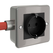 Μεταλλικό κουτί τοίχου με υποδοχή Schuko