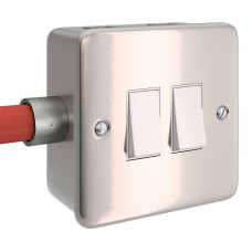 Μεταλλικό επιτοίχιο κουτί με διπλό διακόπτη