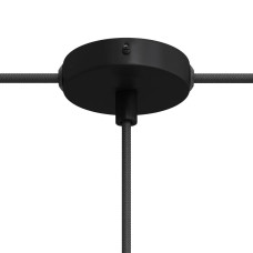 Mini Ροζέτα Φωτιστικού Μεταλλική με 1 τρύπα στο κέντρο + 2 τρύπες στο πλάι, Μαύρο, O 83mm