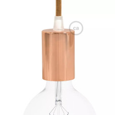 Ντουί Μεταλλικό Πλακέ E27, με στήριγμα καλωδίου κωνικό, χάλκινο