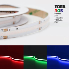 Ταινία LED TΩRA COB 14 Watt/m RGB 24V IP67 768 LED/m 5m  (12,4mm)